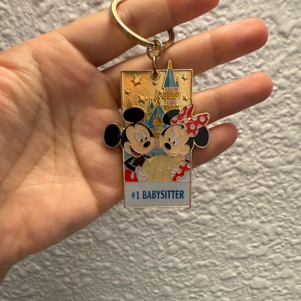 Disney Parks Minnie and Mickey Mouse #1 babysitter Keychain